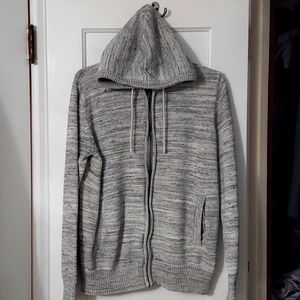 Grey zipper down hoodie  XL